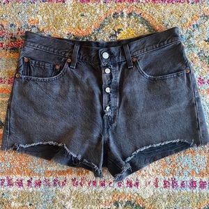 Levi’s 501 cutoffs in Black Eye